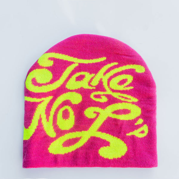 Pink and green fashion beanie