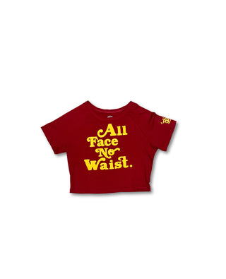 All Face No Waist Crop Top - Trojan Red